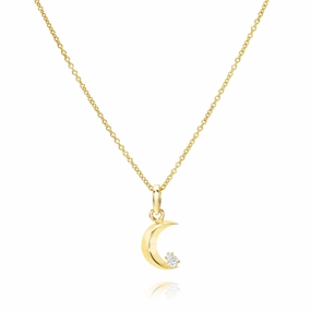 Moon Comfort Necklace - 18ky Gold   Diamonds Spring Detail