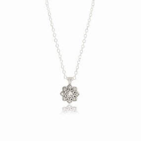 Moonflower Charm Pendant - Diamond   Sterling Silver Marvelous Gift Lasting Item