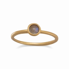 Moonstone Ring Gold-plated on Sterling Silver Satin Finish Coordinated Look