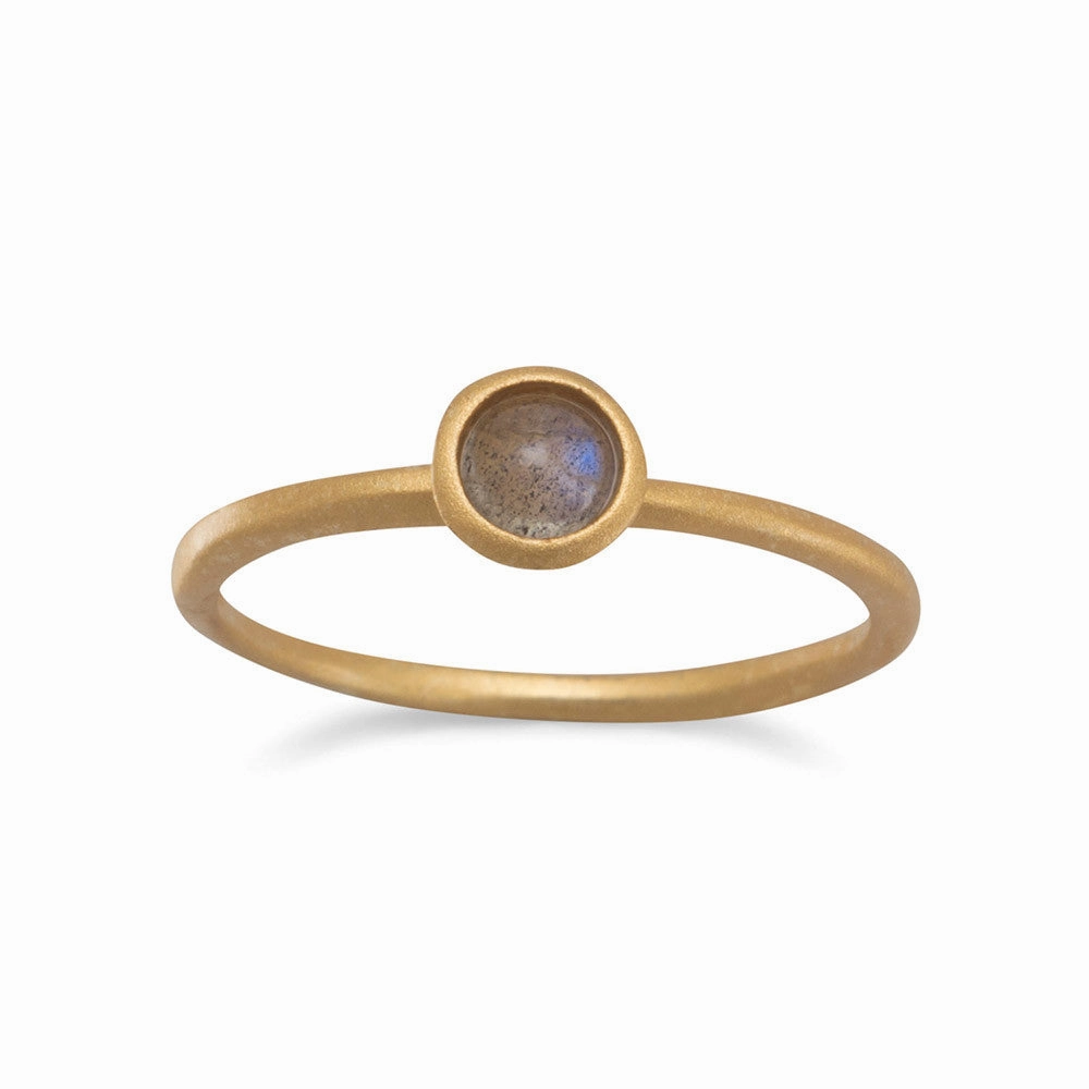 Moonstone Ring Gold-plated on Sterling Silver Satin Finish Coordinated Look