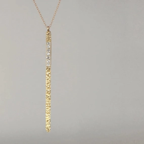 Moss Stick Necklace - 14k Gold   Diamonds Handmade Present
