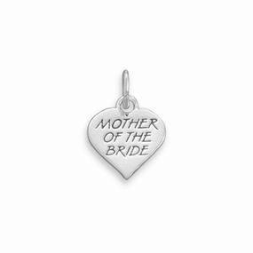 Mother of the Bride Charm Sterling Silver Wedding Gift, Made in the USA Soft Mood Modern Aesthetic