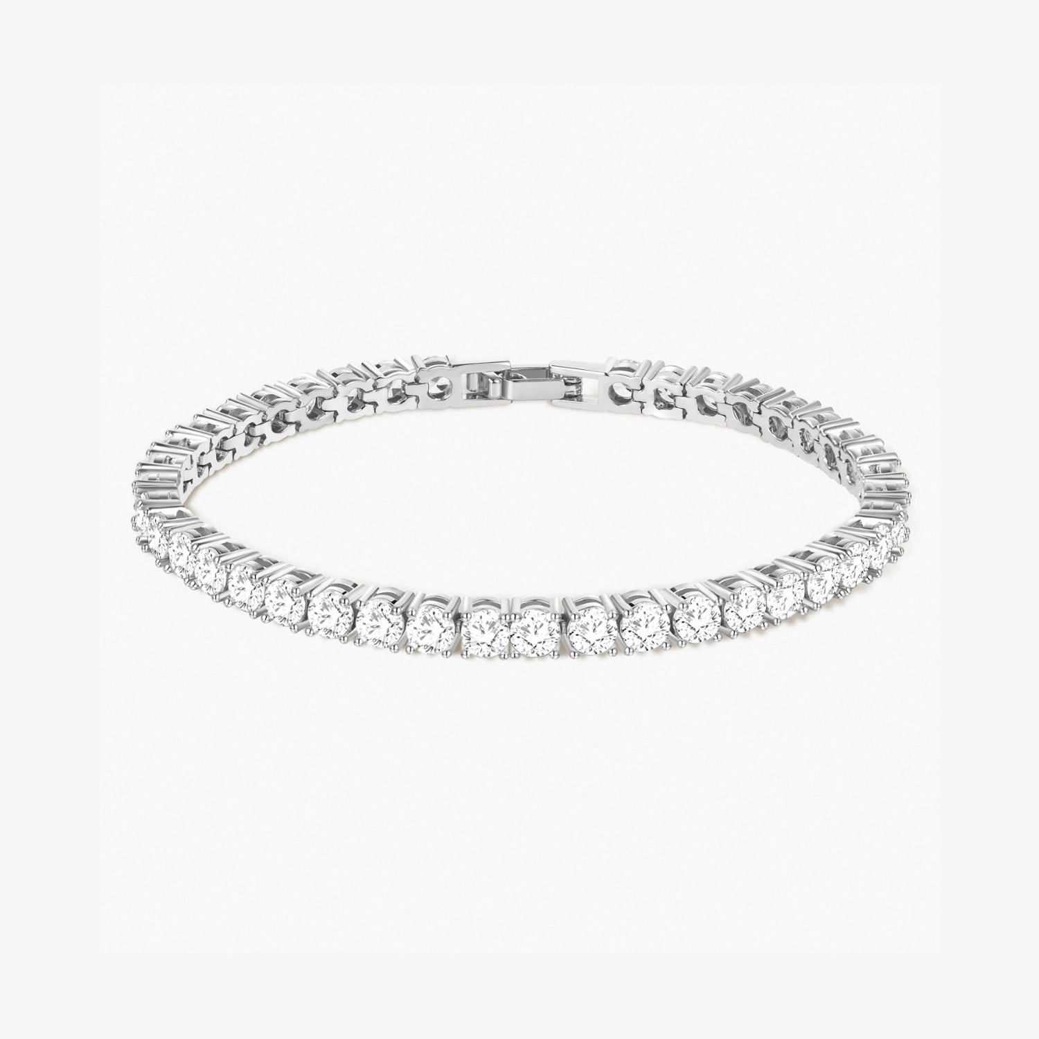18K Gold Plated Cubic Zirconia Classic Tennis Bracelet Slip On