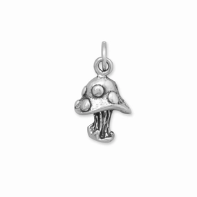 Mushroom Charm Sterling Silver Elegant Glow