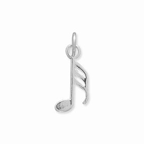 Music 32nd Thirty-Second Note Charm Sterling Silver - Made in the USA Subtle Finish Exquisite Sparkle