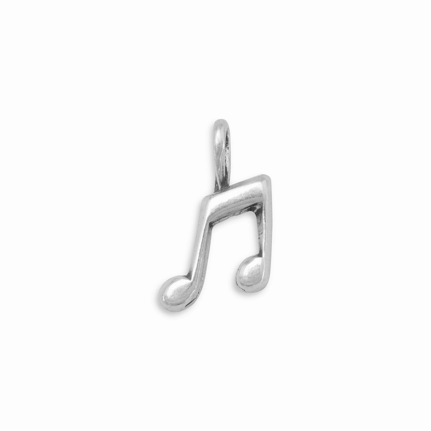 Music Notes Band Orchestra Musician Charm Sterling Silver, Made in the USA Handcrafted Shine