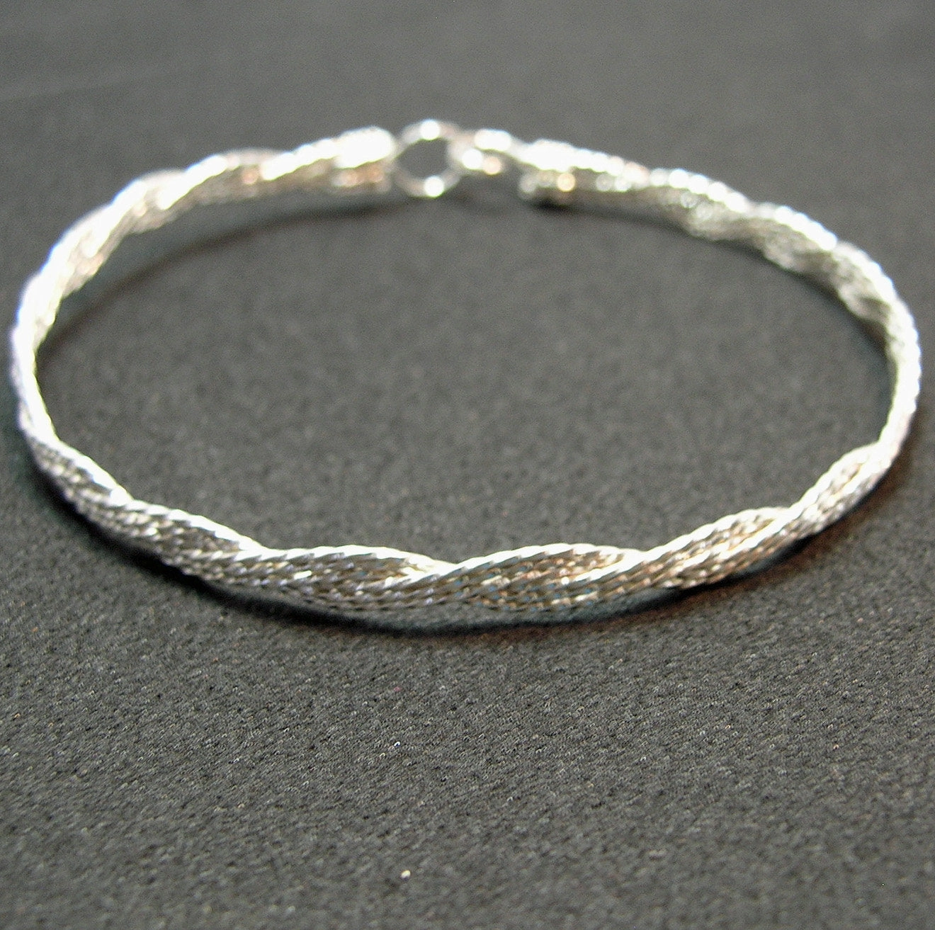Hook Fasteners Spiritual Sight 6-strand Sterling Silver Braided Twist Wire Bracelet  TTTTTT