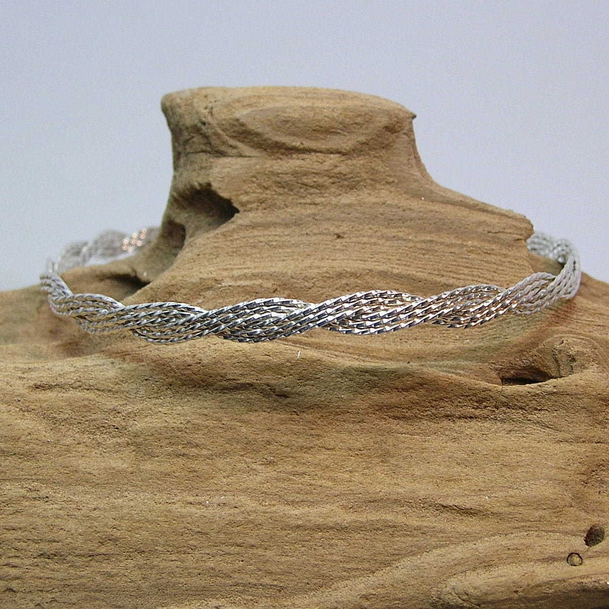 6-strand Sterling Silver Braided Twist Wire Bracelet  TTTTTT Now Norm