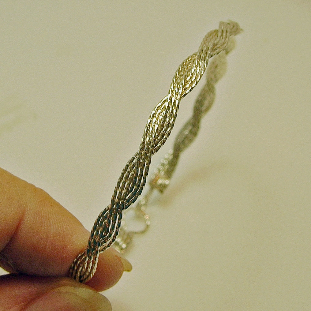 6-strand Sterling Silver Braided Twist Wire Bracelet  TTTTTT Unique Find Full Mixes