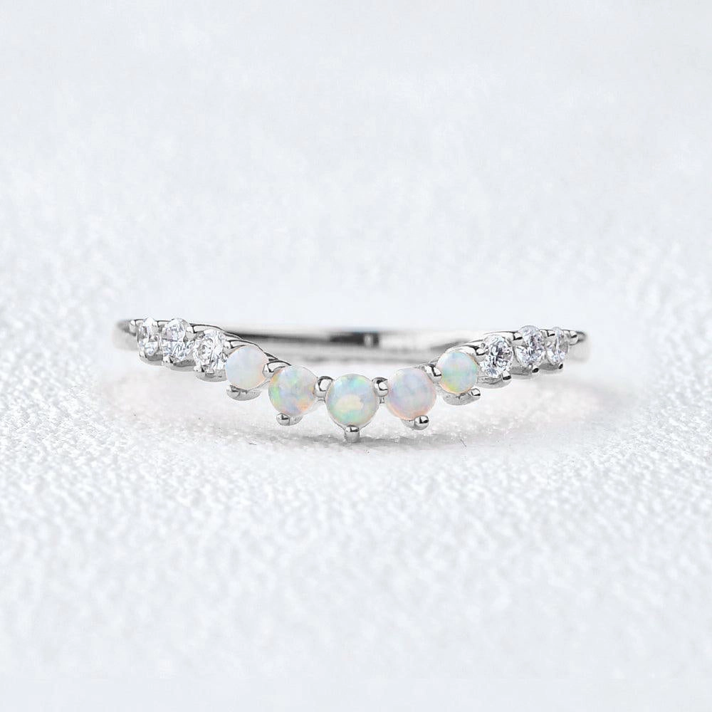 Graceful Design Glamorous Appeal Natural Opal Cluster Rose Gold Ring