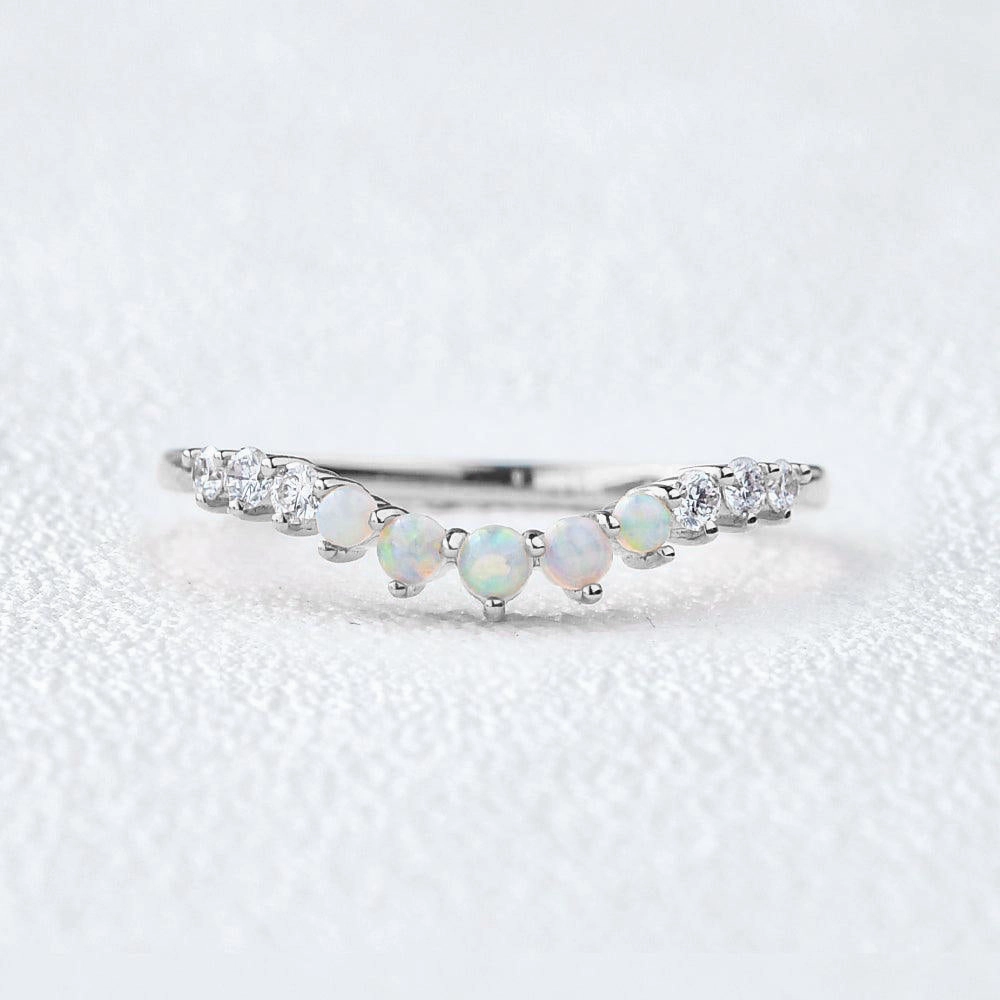 Natural Opal Cluster Rose Gold Ring Chic Fashion