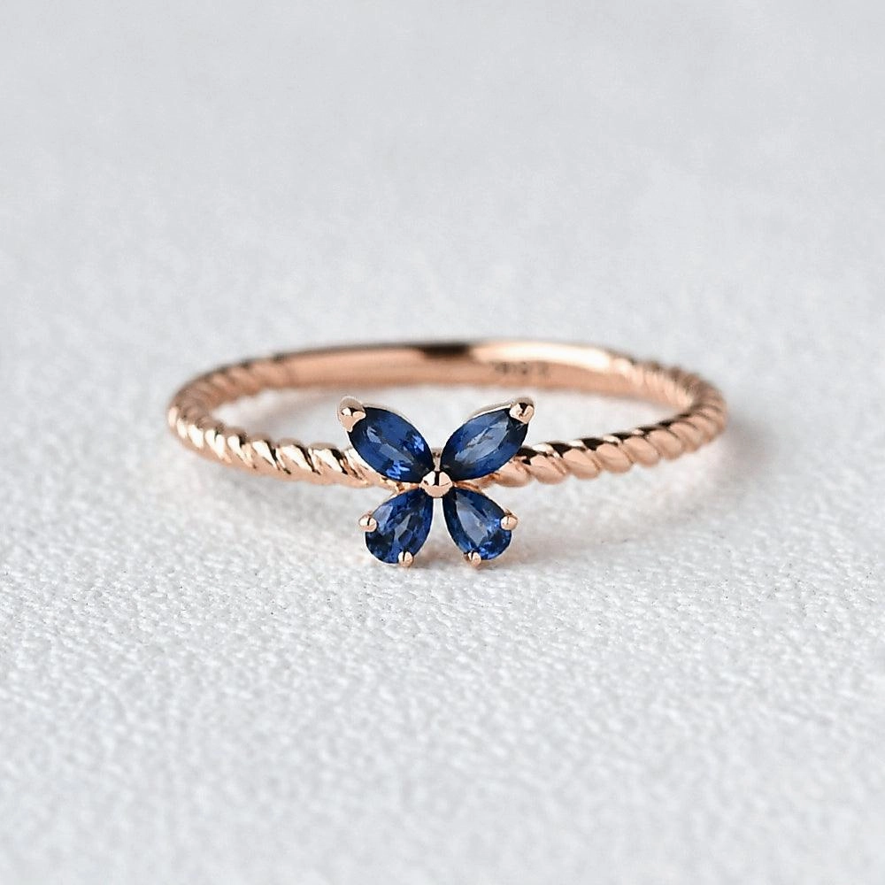 Natural Sapphire Yellow & Rose Gold Ring Polished Charm