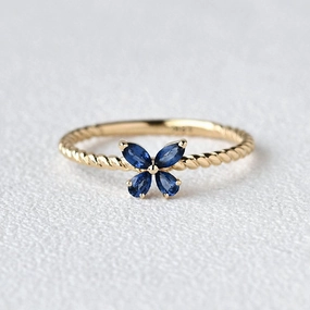 Polished Elegance Natural Sapphire Yellow & Rose Gold Ring