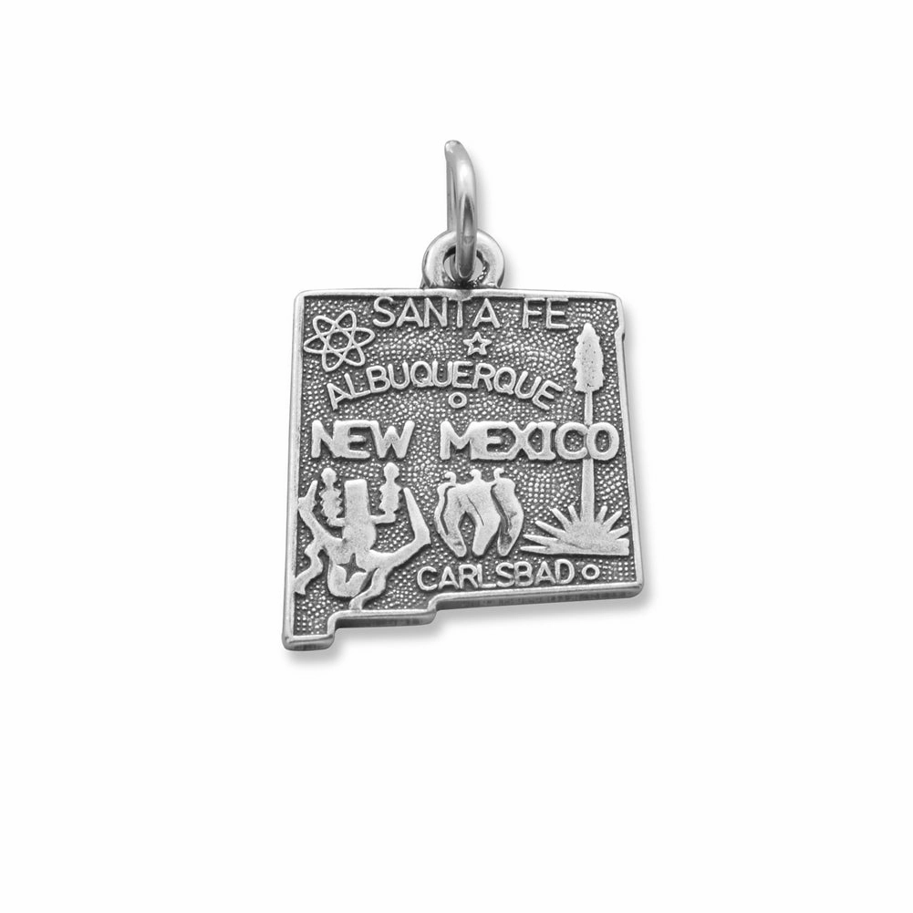 Everyday Highlight Chic Duo New Mexico State Charm Antiqued Sterling Silver