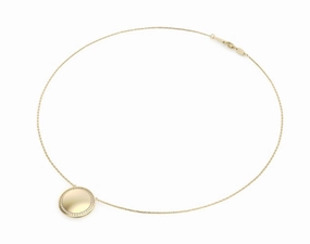 Glam Look Noam Carver Aura Collection 14K Yellow Gold Round Shape Diamonds Circle Pendant (.28ctw)