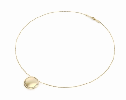 Glam Look Noam Carver Aura Collection 14K Yellow Gold Round Shape Diamonds Circle Pendant (.28ctw)