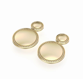 Delicate Finish Contemporary Decor Noam Carver Aura Collection Round Drop Diamond Earrings in 14K Yellow Gold (.69ctw)