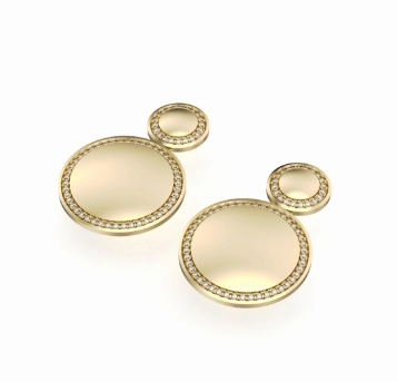 Delicate Finish Contemporary Decor Noam Carver Aura Collection Round Drop Diamond Earrings in 14K Yellow Gold (.69ctw)