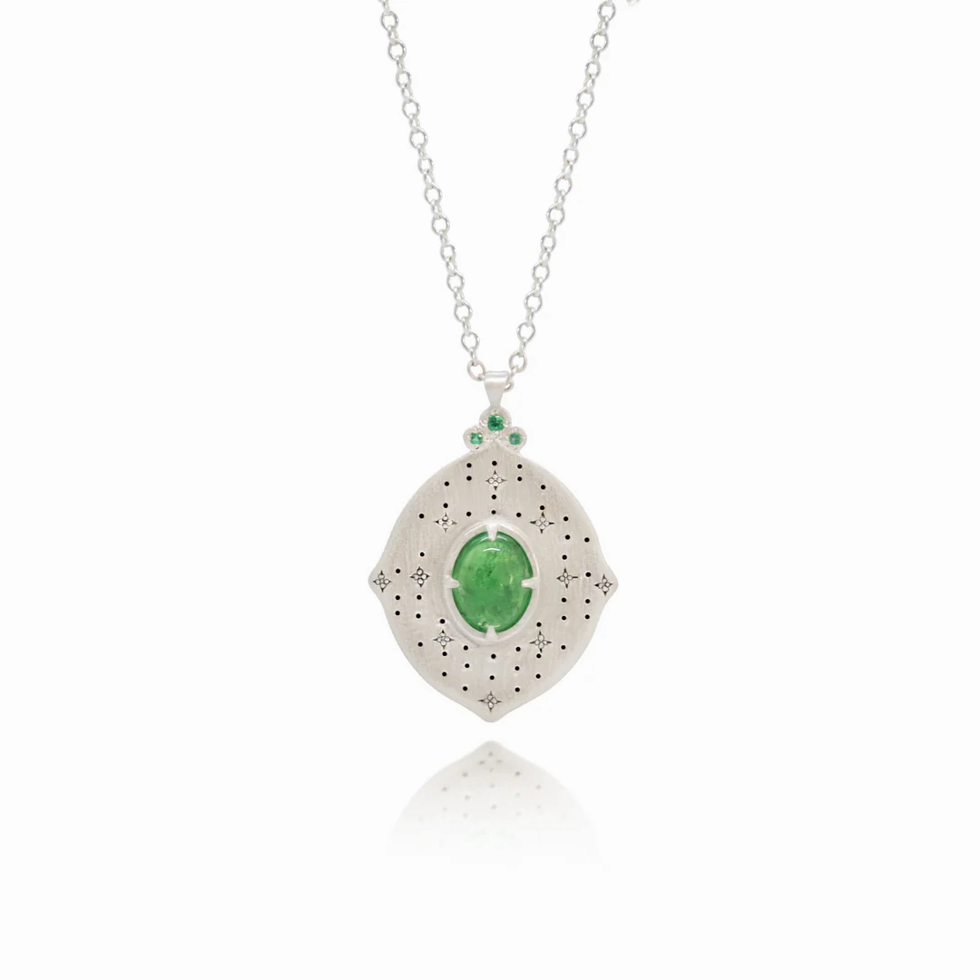 Effortless Present Value Ornament OOAK Tsavorite Garnet Pendant - Sterling Silver