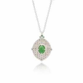 Effortless Present Value Ornament OOAK Tsavorite Garnet Pendant - Sterling Silver