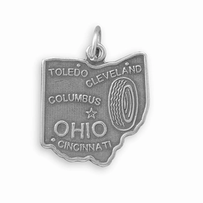Layered Vibe Ohio State Charm Antiqued Sterling Silver