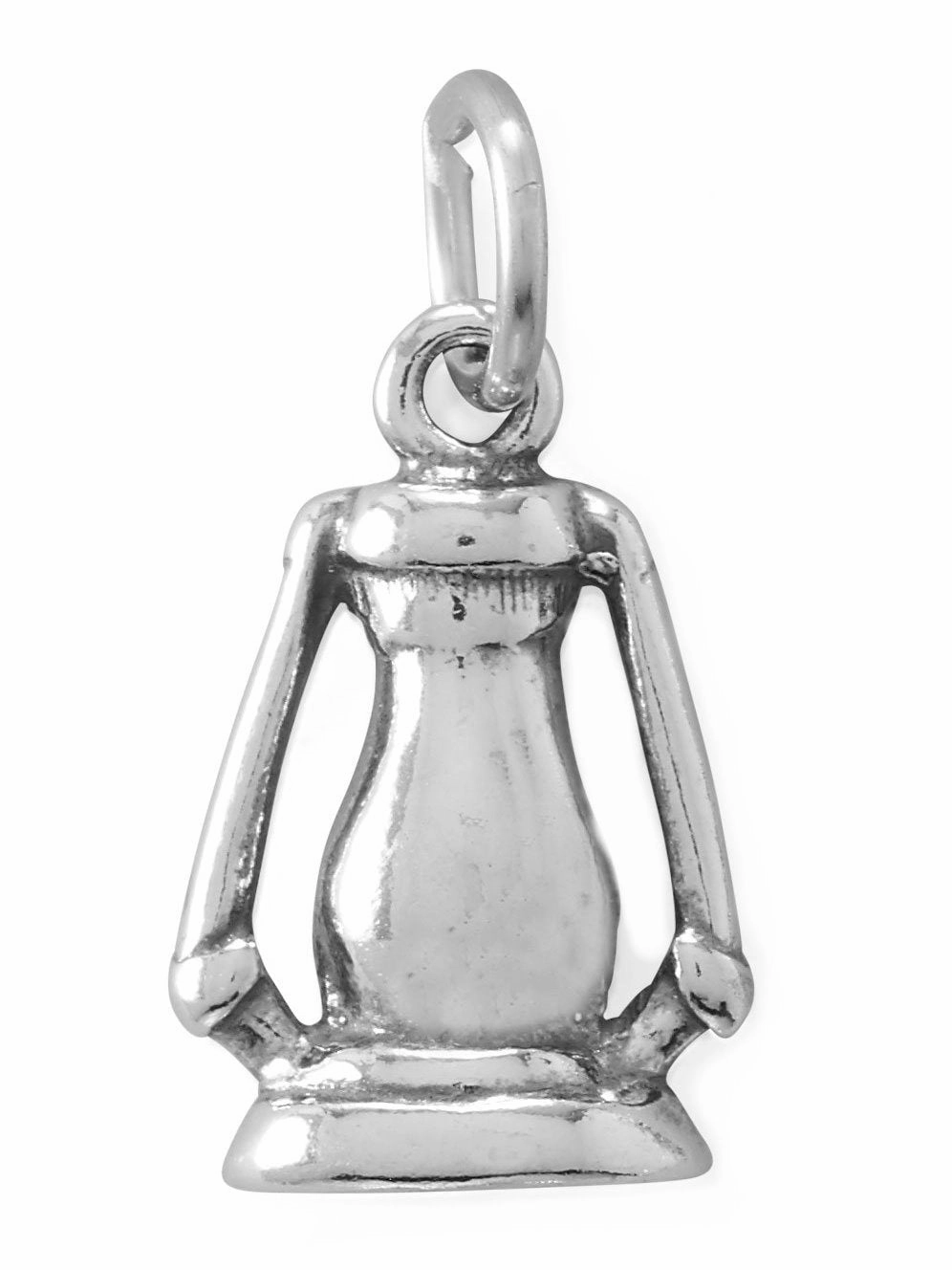 Oil Lamp Lantern Charm Sterling Silver Elegant accessory