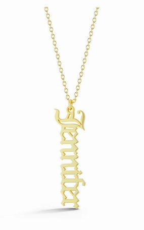 Trendy Choice Cultural Present Old English Nameplate Necklace