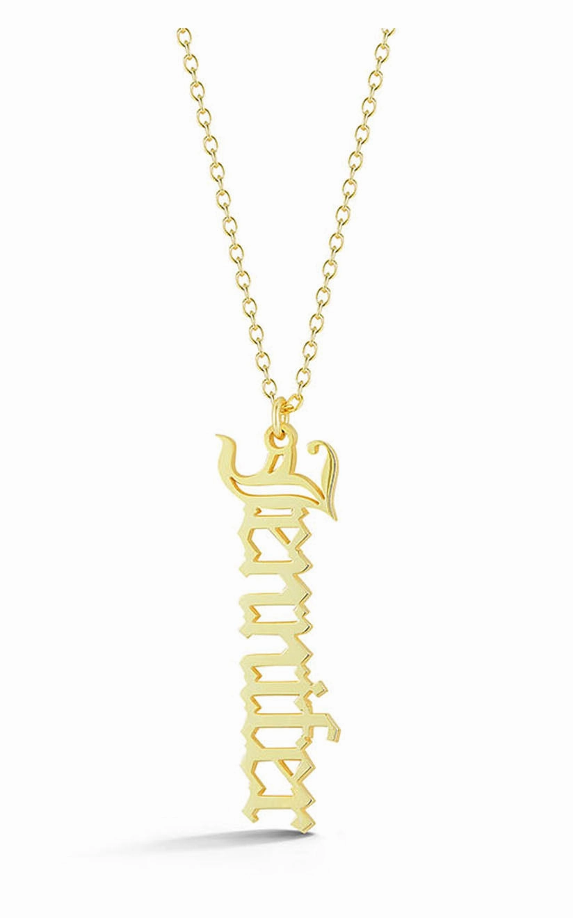 Trendy Choice Cultural Present Old English Nameplate Necklace