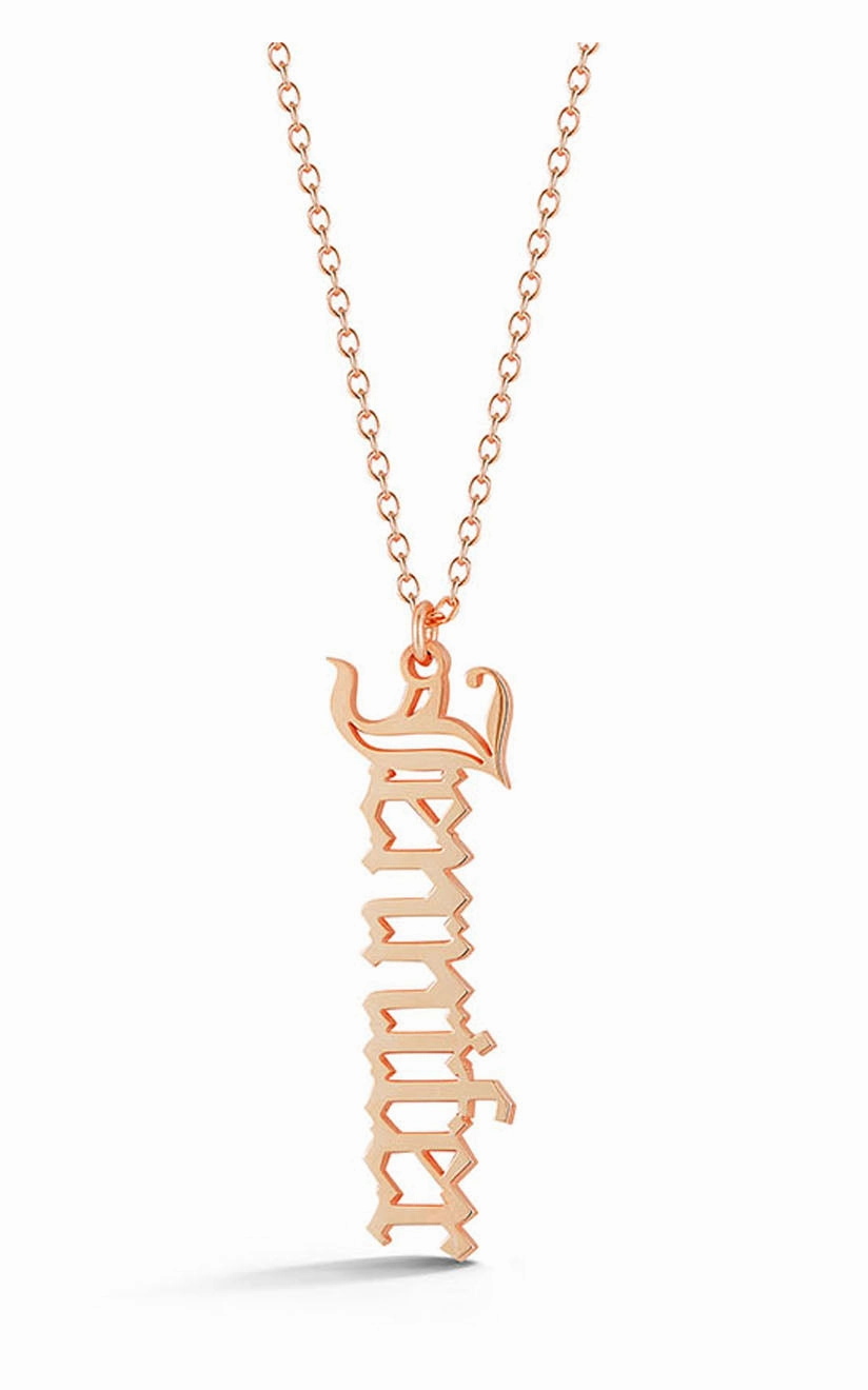 Fresh Accent Old English Nameplate Necklace