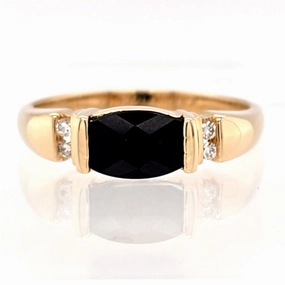 Fashionable Vibe Onyx & Diamond Ring