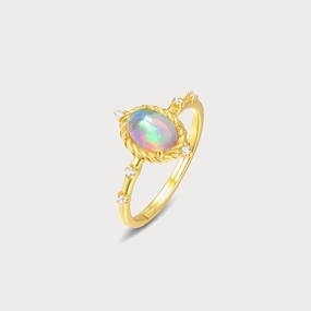 Opal Diamond Ring Shiny Adornment