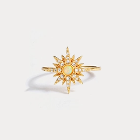Modern Jewelry Forward Thinking Opal Sun Ring