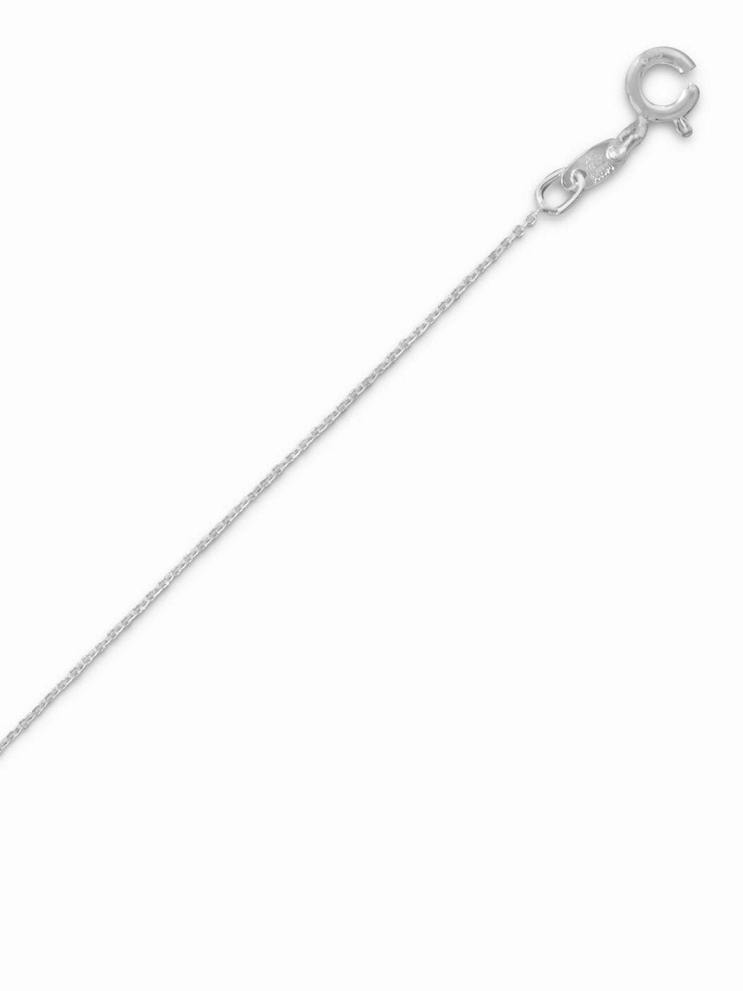 Precious Finish Mood Accent Open Cable Chain Necklace 0.6mm Wide 020 Sterling Silver