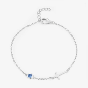 Creative Sight Team Spirit Cross Birthstone Bracelet