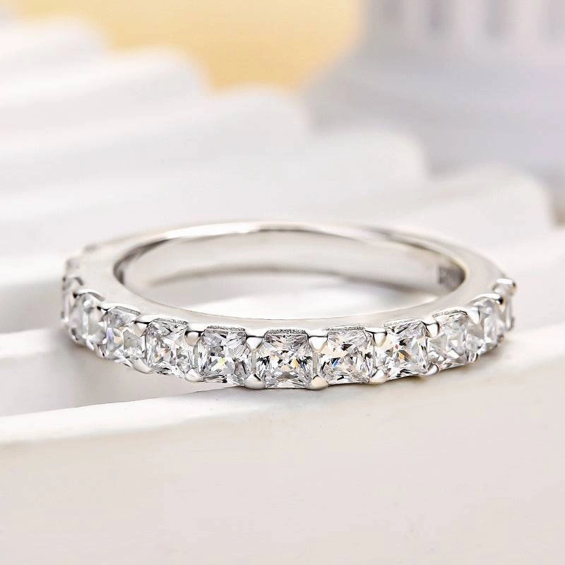 Fresh Pair Louily Elegant Half Radiant Cut Women's Wedding Band