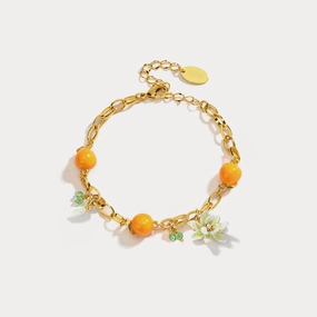 Customizable features Orange Flower Bracelet