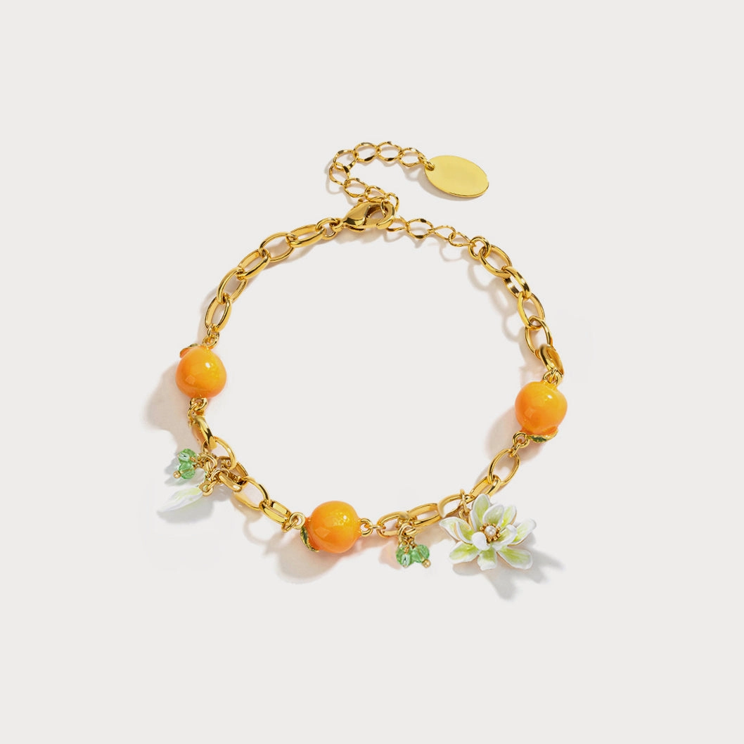 Customizable features Orange Flower Bracelet