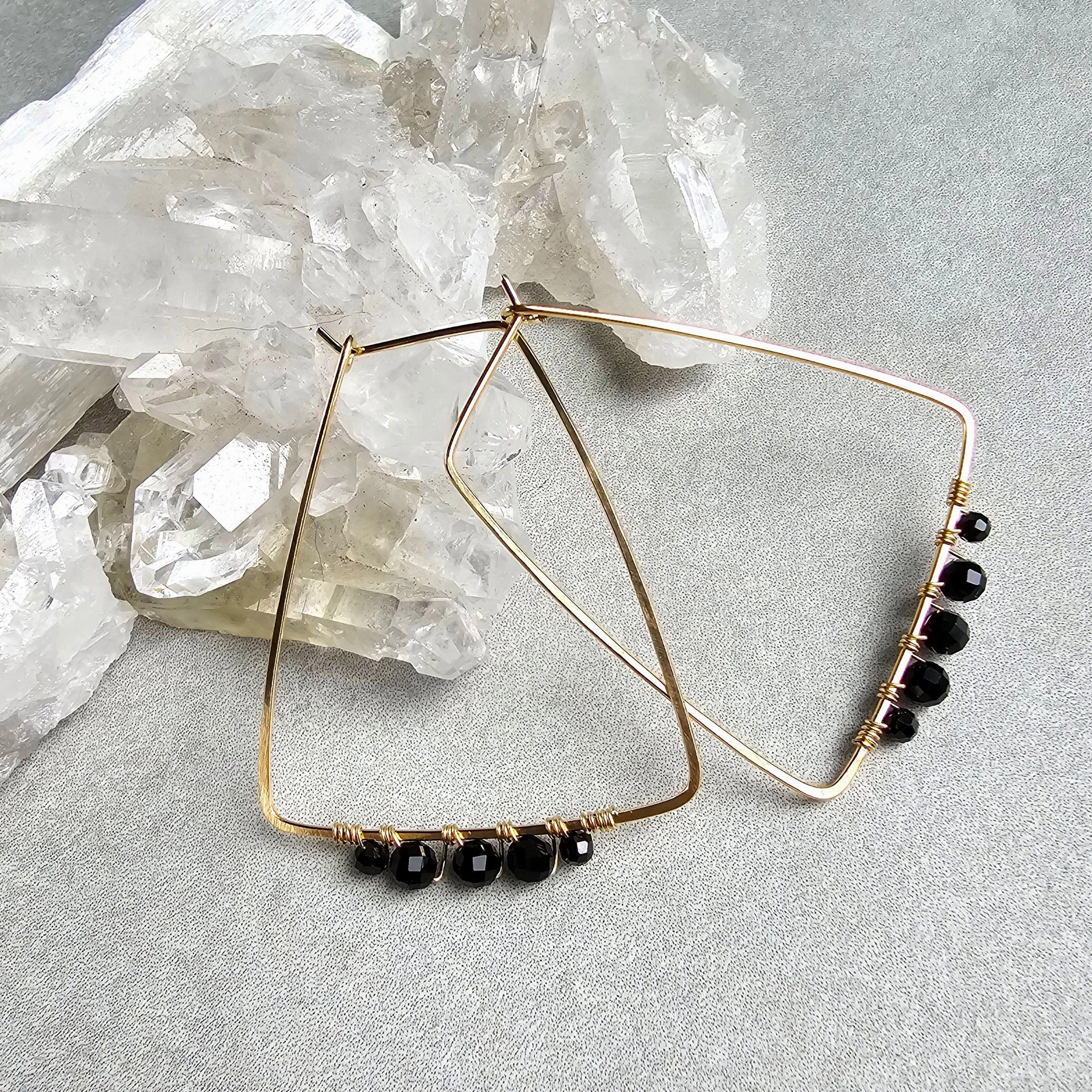 Leslie Earrings - 14k Gold-Fill   Black Spinel Chic Choice