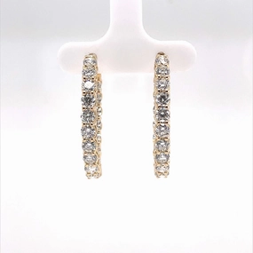 Bremer Jewelry 5ctw Large Hoop Diamond Earrings in 18K Yellow Gold (5.10ctw) decorative element