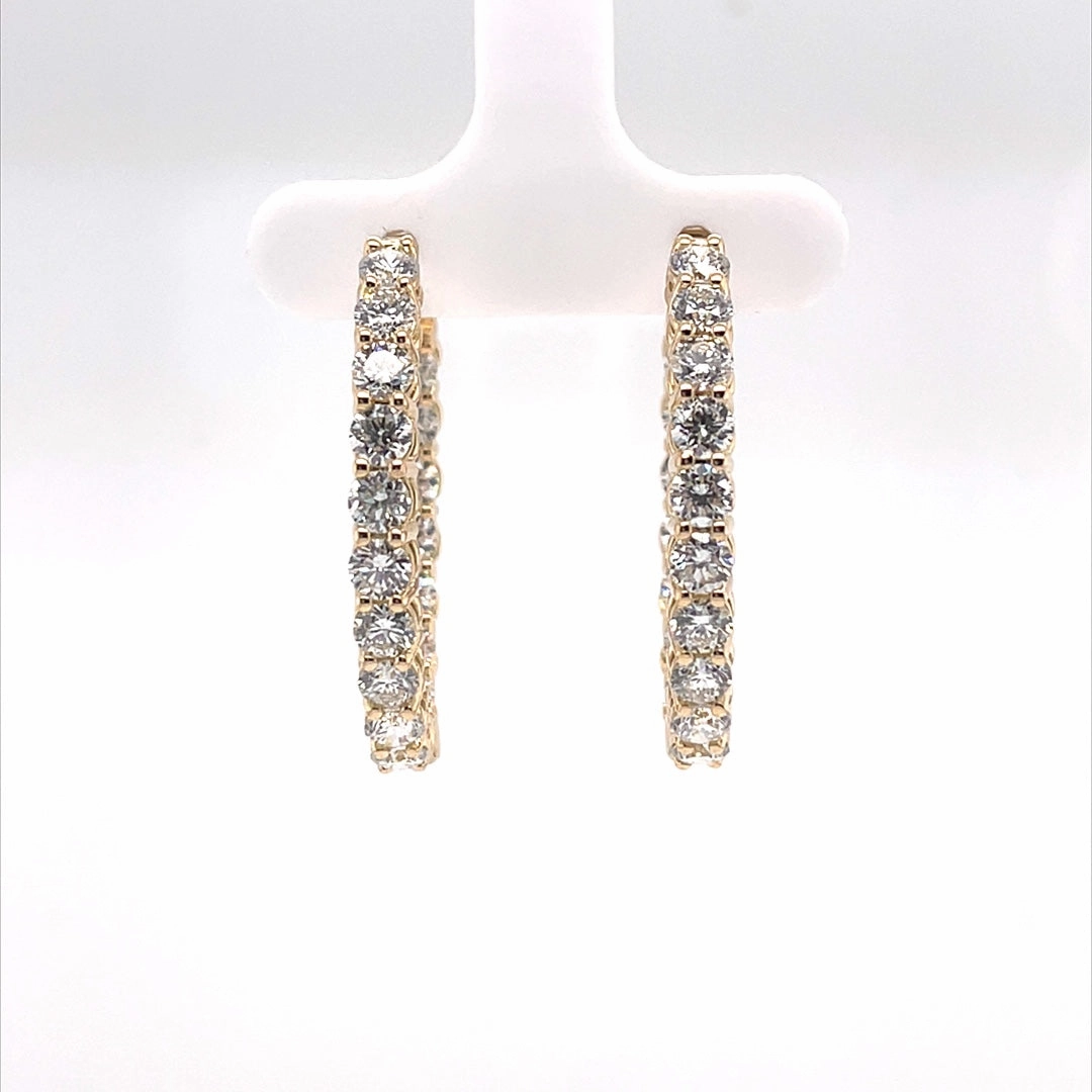 Bremer Jewelry 5ctw Large Hoop Diamond Earrings in 18K Yellow Gold (5.10ctw) decorative element