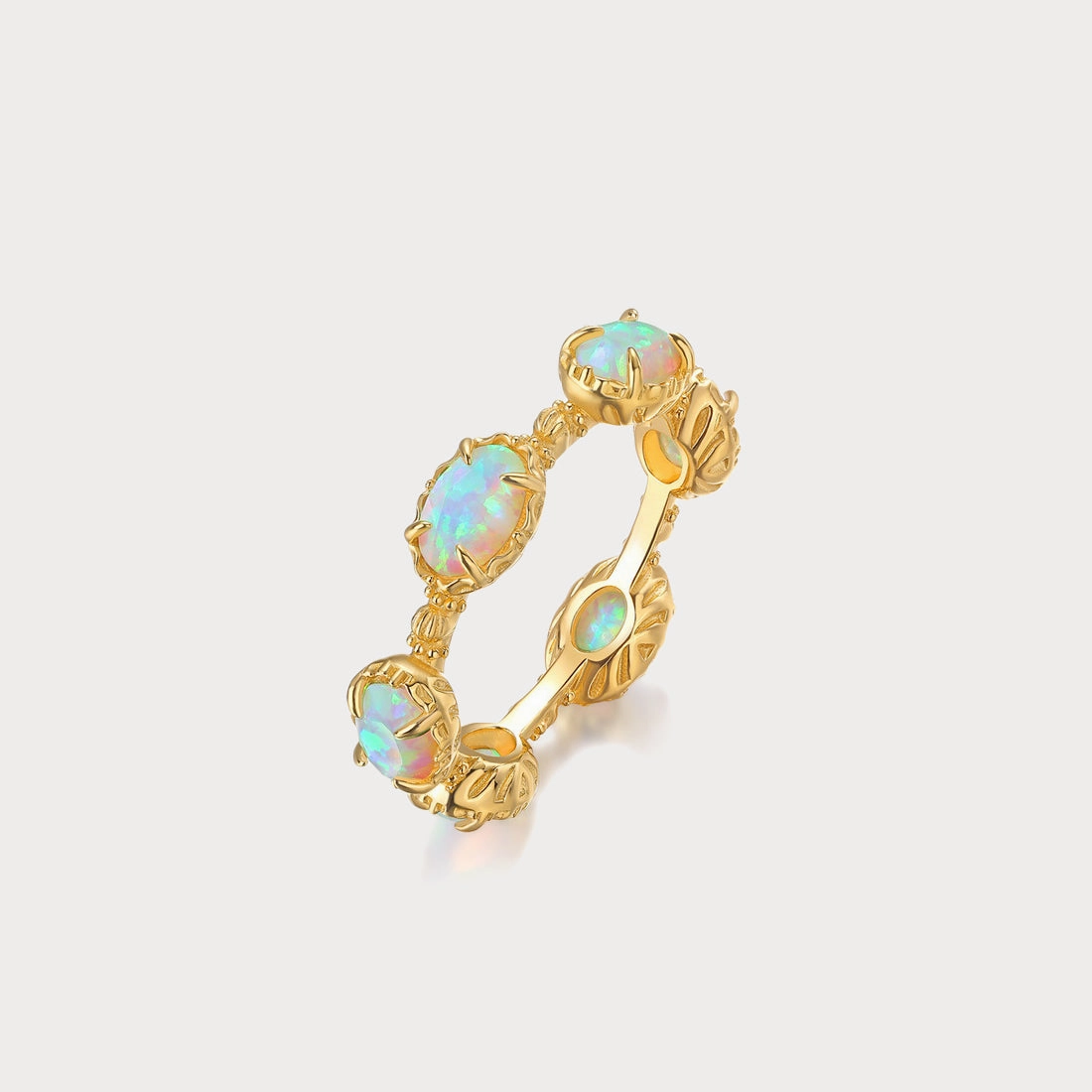 Brilliant Style Oval Opal Ring