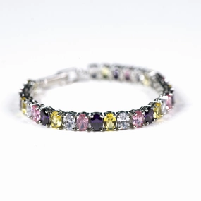 Classic Shape Gift Look Ovo charm tennis bracelet