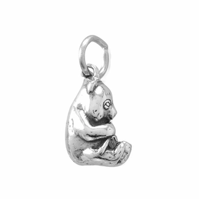 Panda Bear Charm Sterling Silver Refined Shape