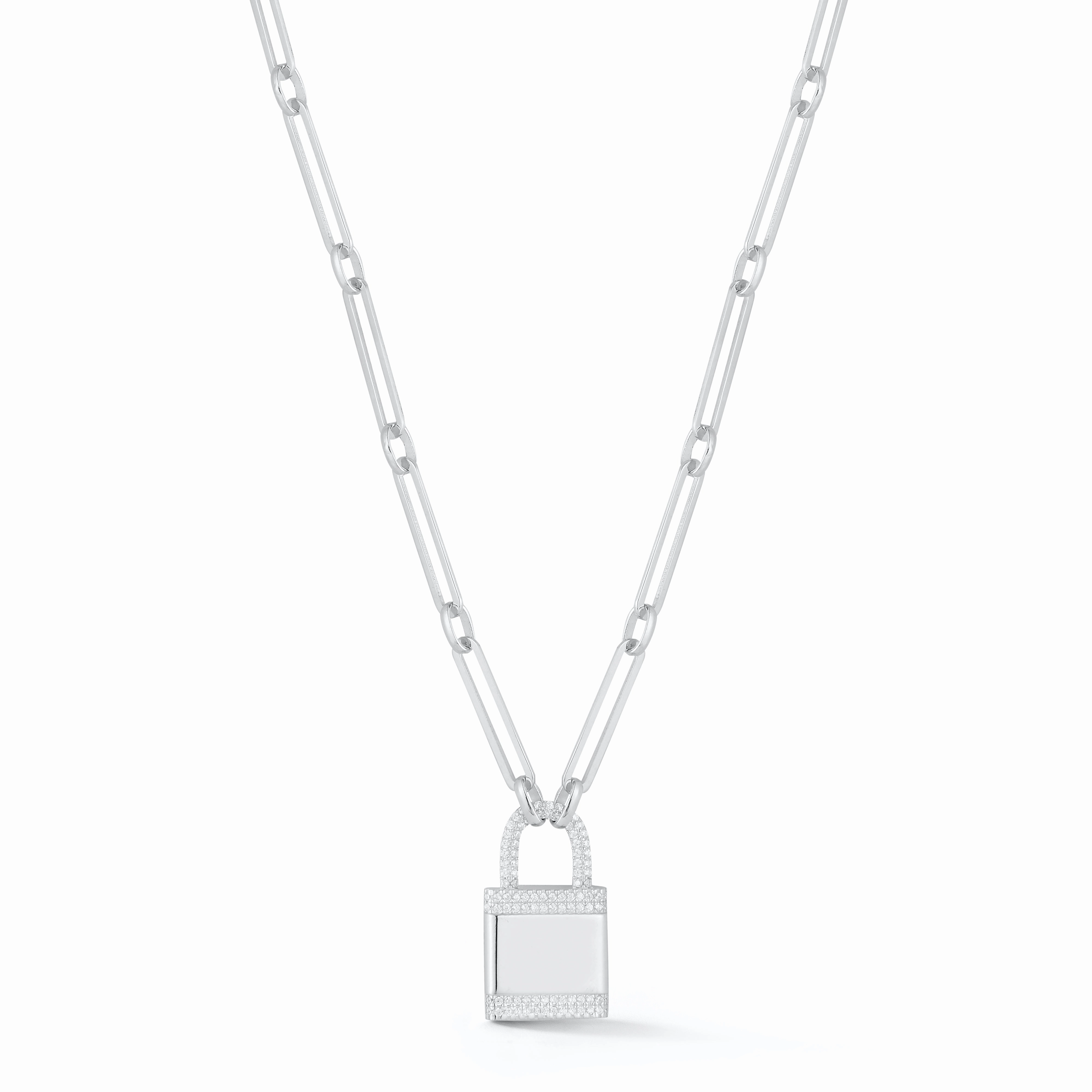 Night Out Paper Clip Padlock Necklace