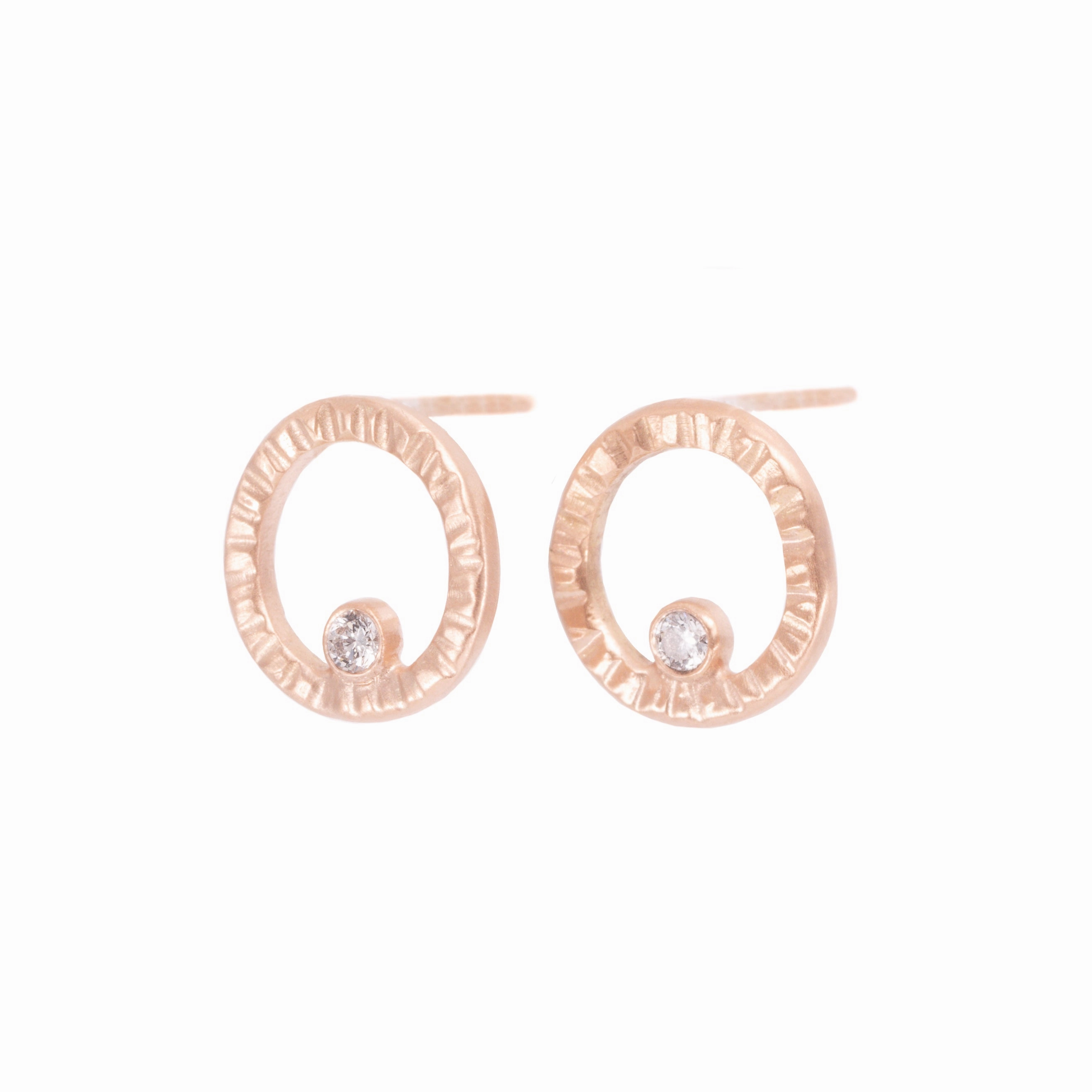 Turning Aspen Studs - 18k gold, Oxidized Silver   Reclaimed Diamonds Contemporary Vibe Modernist Embellishment