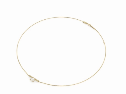 Noam Carver Strata Collection 14K Yellow Gold Oval Shape Diamond Solitaire Pendant (.70ctw) Modern Fashion Dramatic Accent