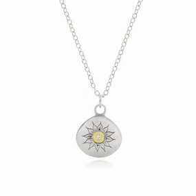 Special Day Soleil Charm Pendant - 18ky,  Sterling Silver   Diamond