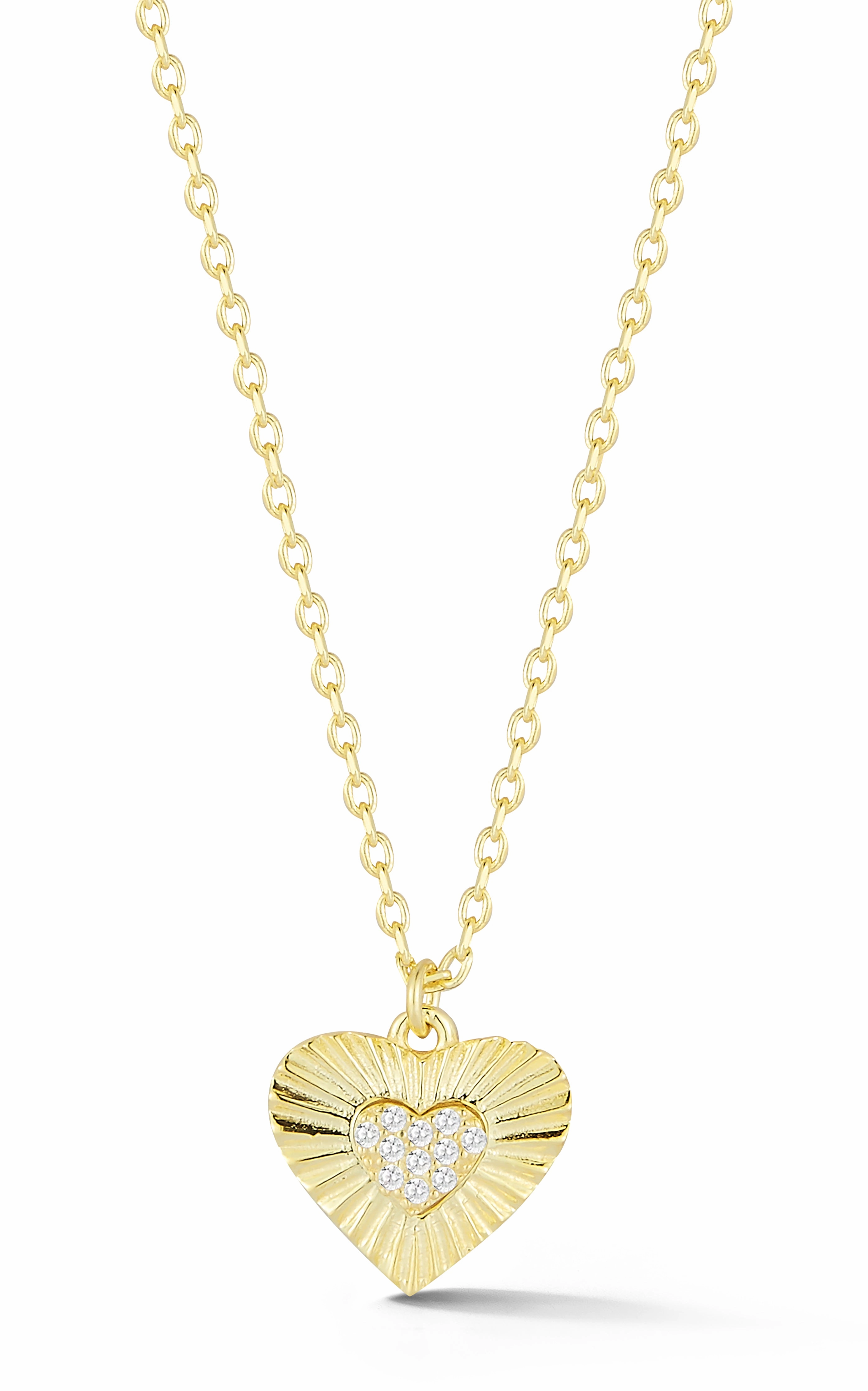 Celebration Style Printed Adornment Pav?? Heart Necklace