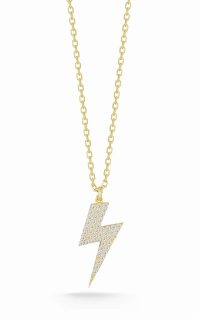 Pav?? Lightning Bolt Necklace daily accessory