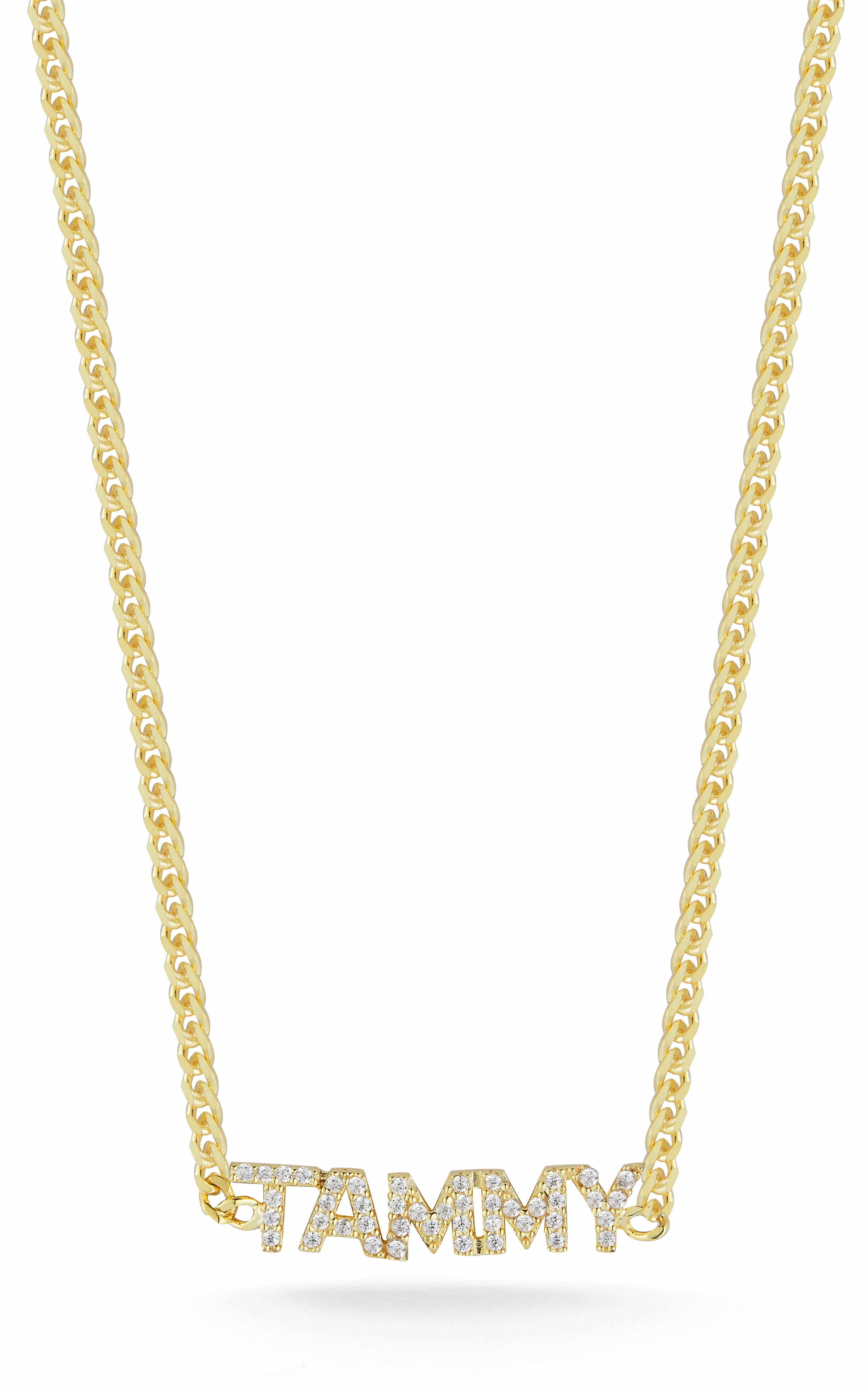 Dainty Accent Wedding Piece Pav?? Nameplate Choker